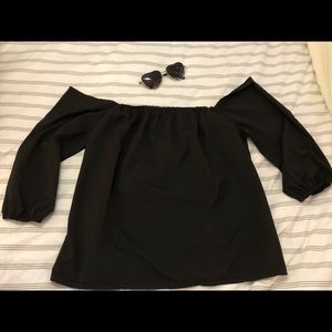 Black off the shoulder top